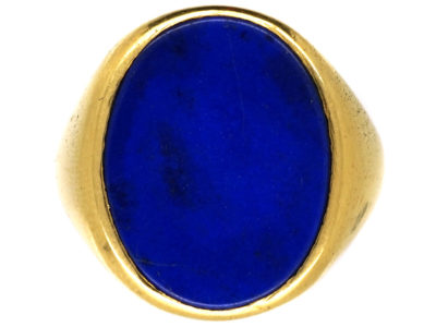 18ct Gold & Lapis Lazuli Signet Ring