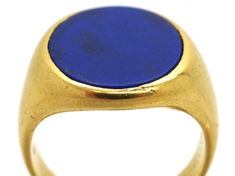 18ct Gold & Lapis Lazuli Signet Ring