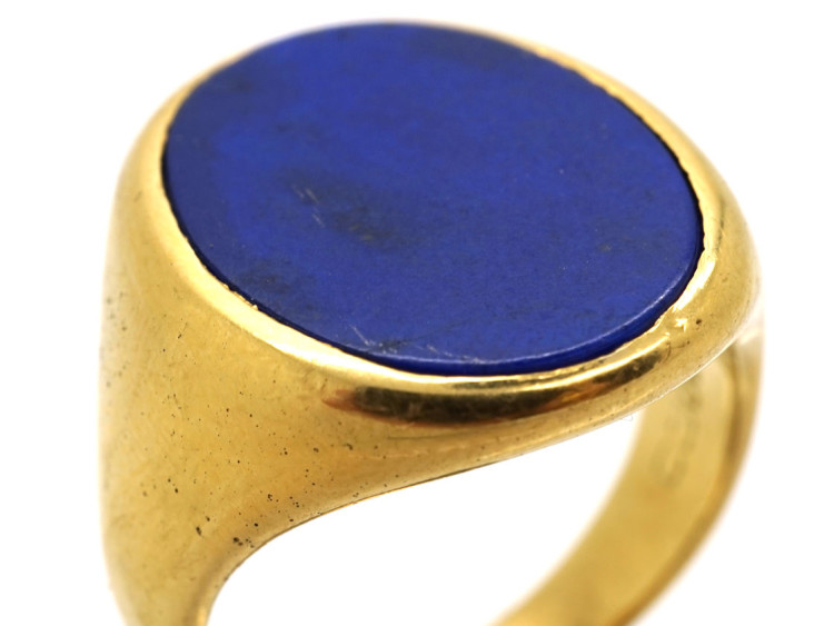 18ct Gold & Lapis Lazuli Signet Ring