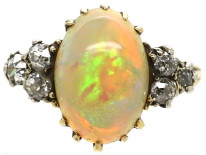 Edwardian 18ct Gold, Opal & Diamond Ring