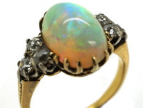 Edwardian 18ct Gold, Opal & Diamond Ring