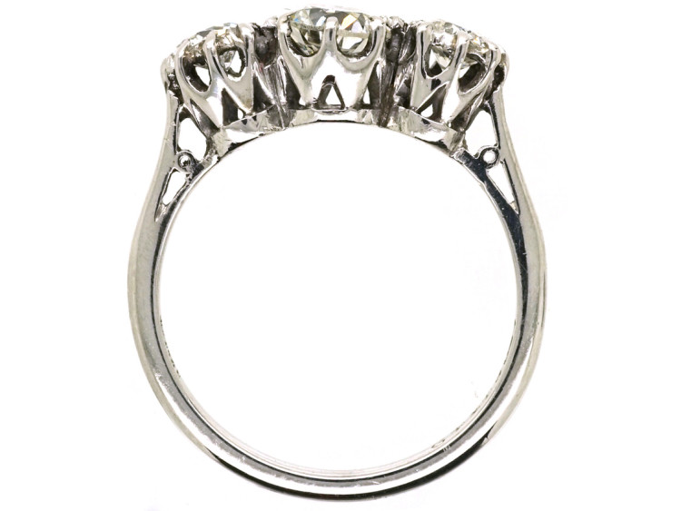 Platinum, Three Stone Diamond Ring