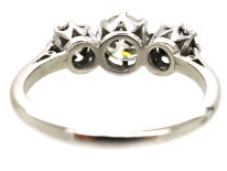 Platinum, Three Stone Diamond Ring