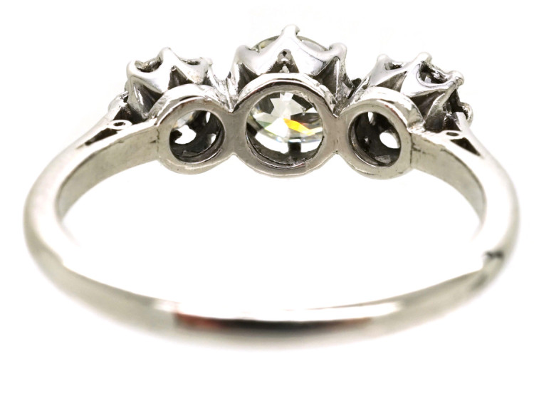 Platinum, Three Stone Diamond Ring