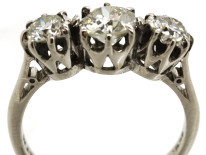 Platinum, Three Stone Diamond Ring