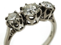 Platinum, Three Stone Diamond Ring