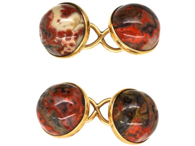 Victorian 18ct Gold & Agate Cufflinks