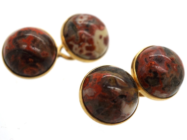 Victorian 18ct Gold & Agate Cufflinks