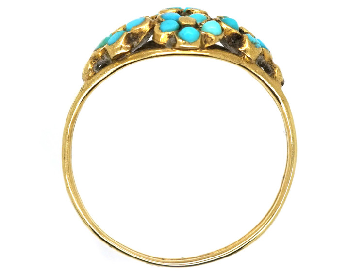 Regency 15ct Gold & Turquoise Forget Me Not Flower Ring
