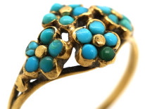 Regency 15ct Gold & Turquoise Forget Me Not Flower Ring