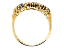 Edwardian 18ct Gold, Sapphire & Diamond Criss Cross Design Ring