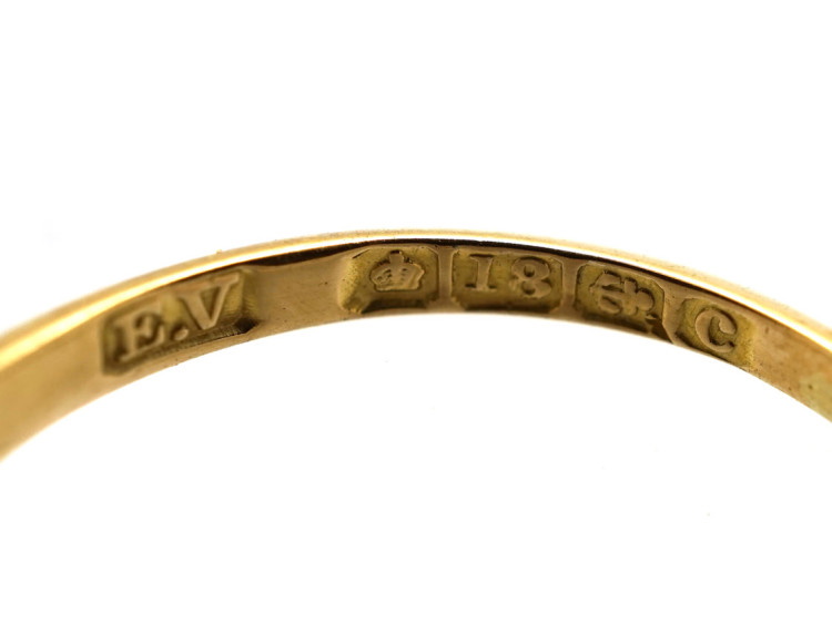 Edwardian 18ct Gold, Sapphire & Diamond Criss Cross Design Ring