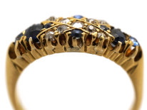 Edwardian 18ct Gold, Sapphire & Diamond Criss Cross Design Ring