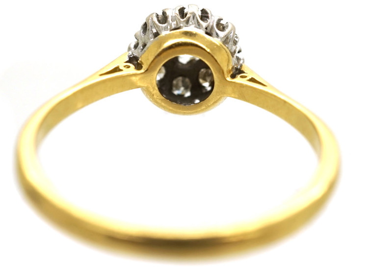 18ct White & Yellow Gold, Diamond Cluster Ring