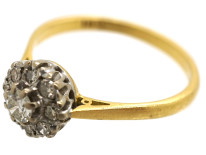 18ct White & Yellow Gold, Diamond Cluster Ring