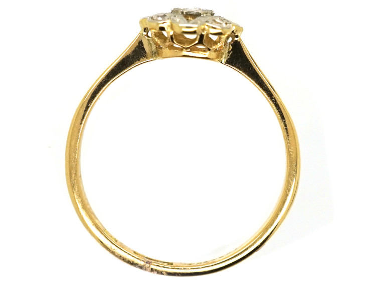 Edwardian 18ct Gold, Platinum & Diamond Cluster Ring