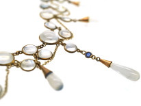 Edwardian 15ct Gold, Moonstone & Sapphire Necklace