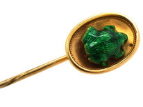 Edwardian 15ct Gold Tie Pin With Green Enamel Frog