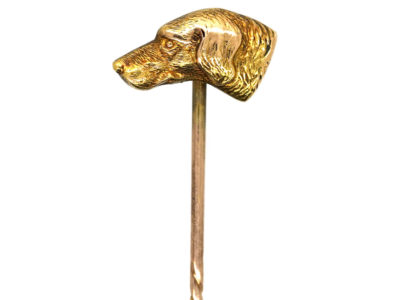 Edwardian 15ct Gold Hunting Dog Tie Pin Edwardian 15ct Gold Hunting Dog Tie Pin