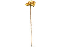 Edwardian 15ct Gold Hunting Dog Tie Pin