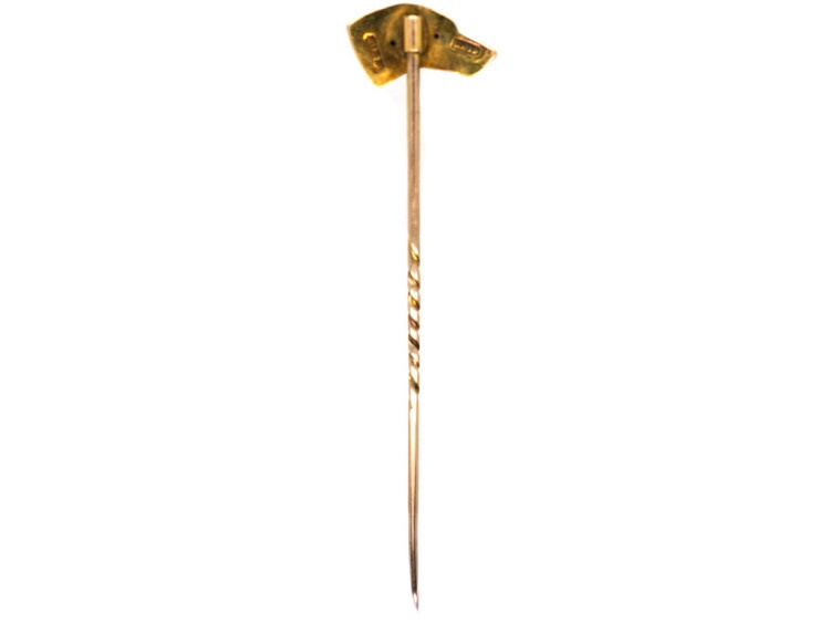 Edwardian 15ct Gold Hunting Dog Tie Pin