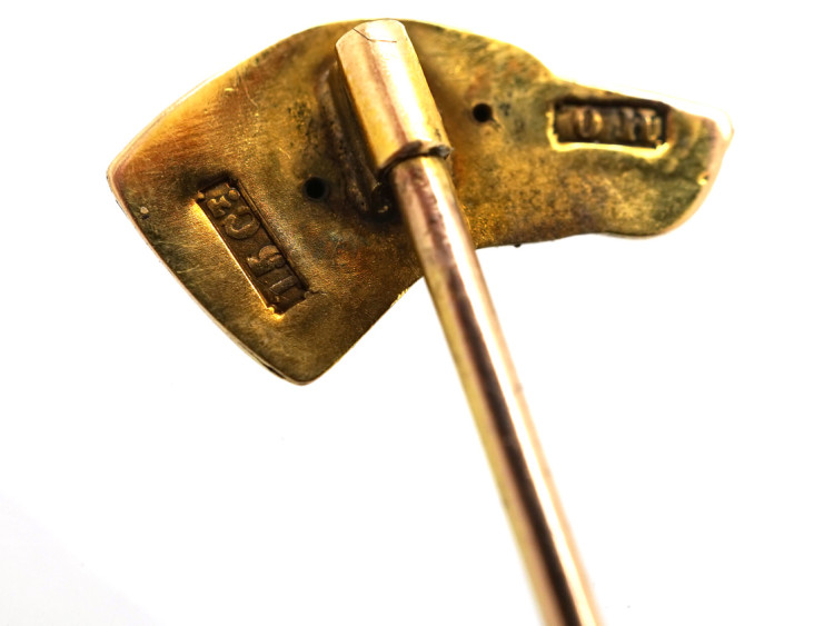 Edwardian 15ct Gold Hunting Dog Tie Pin