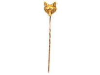Edwardian 15ct Gold Fox Head Tie Pin