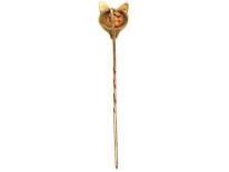 Edwardian 15ct Gold Fox Head Tie Pin