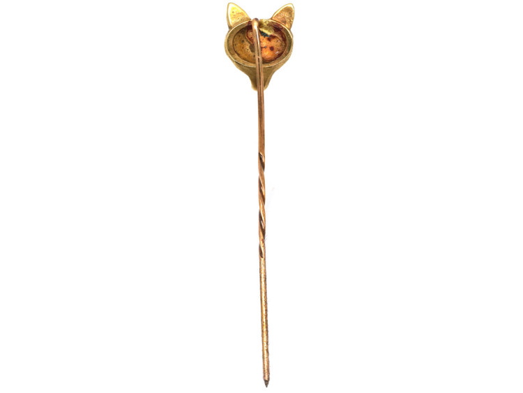 Edwardian 15ct Gold Fox Head Tie Pin