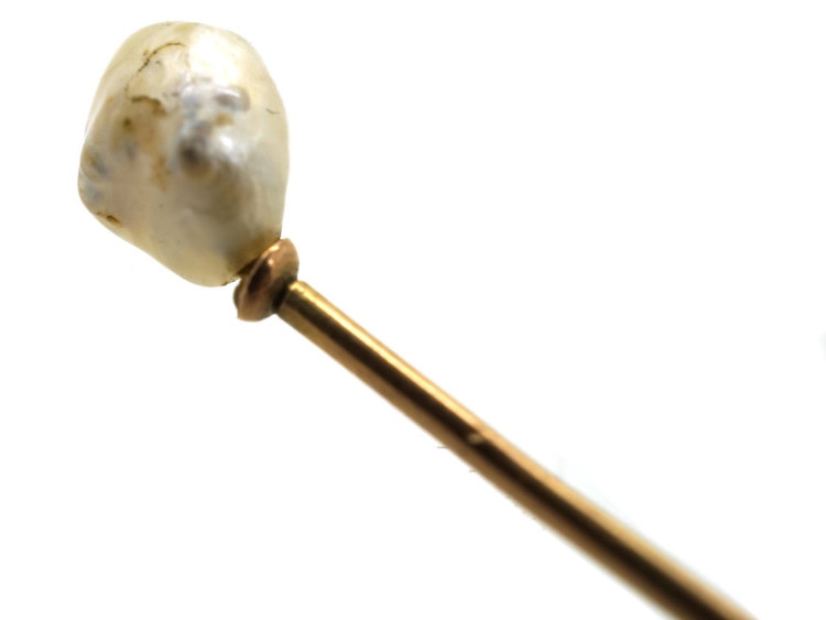 Edwardian Natural Baroque Pearl Tie Pin