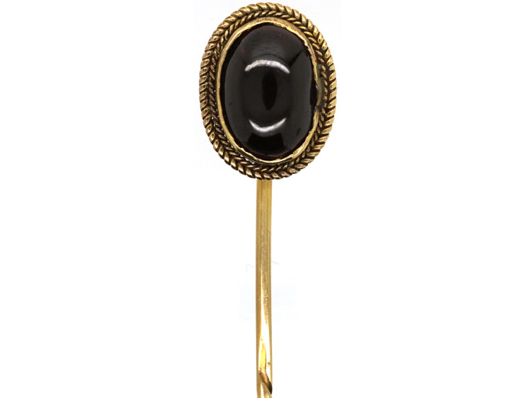 Victorian 15ct Gold & Cabochon Garnet Tie Pin