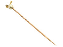 Edwardian Pearl & Diamond Sprig Tie Pin
