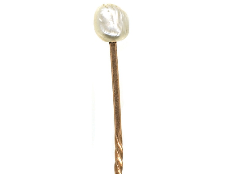 Edwardian Natural Baroque Pearl Tie Pin