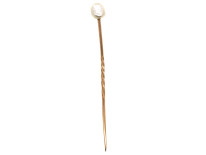Edwardian Natural Baroque Pearl Tie Pin