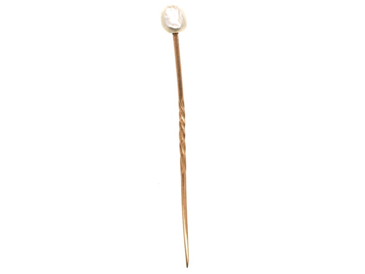 Edwardian Natural Baroque Pearl Tie Pin