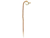 Edwardian 15ct Gold & Natural Pearl Acorn Tie Pin