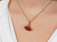 Georgian 9ct Gold Cased Seal with Carnelian Intaglio of a Crown & Monogram
