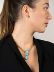 Victorian 18ct Gold, Turquoise Enamel, Natural Split Pearl, Ruby & Rose Diamond Snake Necklace