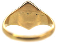 Victorian 18ct Gold & Black Enamel Marquise Ring set with Rose Diamonds