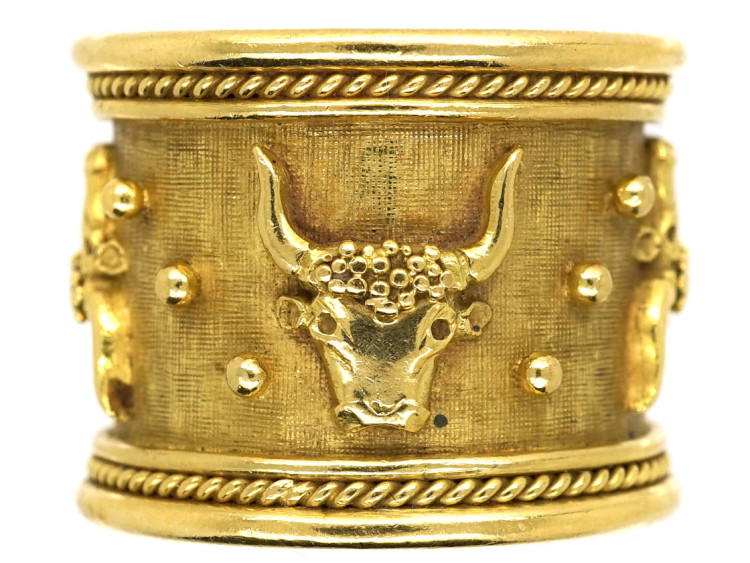 18ct Gold Taurus Ring by Elizabeth Gage in Original Case
