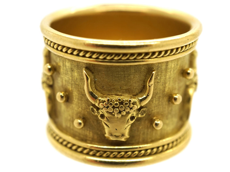 18ct Gold Taurus Ring by Elizabeth Gage in Original Case
