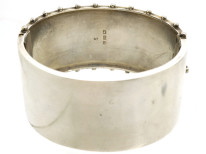 Victorian Silver Gilt Bangle With Rose Motif