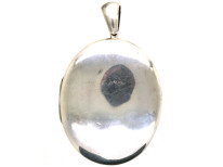 Victorian Engraved Silver Oval Locket