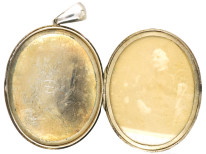 Victorian Engraved Silver Oval Locket