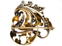 Belle Epoque 18ct Gold & Rose Diamond Flower Brooch