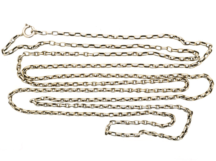 Victorian Long Silver Guard Chain