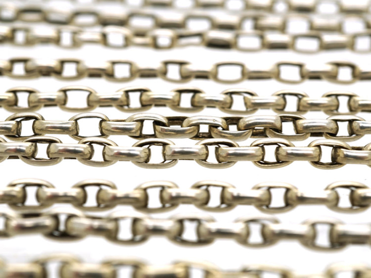 Victorian Long Silver Guard Chain