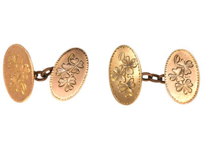 9ct Gold Three Leaf Clover Cufflinks