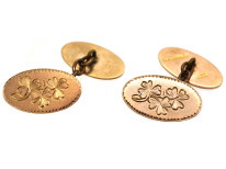 9ct Gold Three Leaf Clover Cufflinks