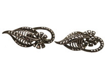 Art Deco Silver & Marcasite Clip On Earrings